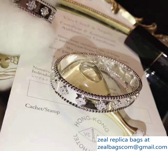 Van Cleef  &  Arpels Perlee clovers bracelet with diamonds